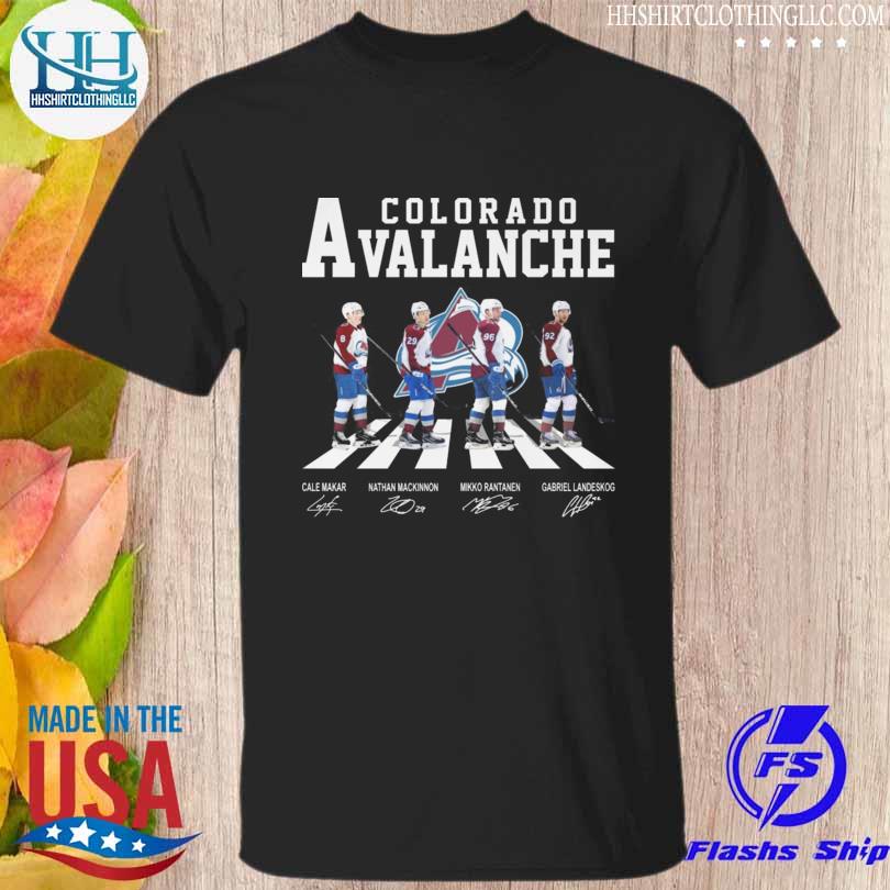 Best colorado avalanche abbey road cale makar nathan mackinnon signatures shirt