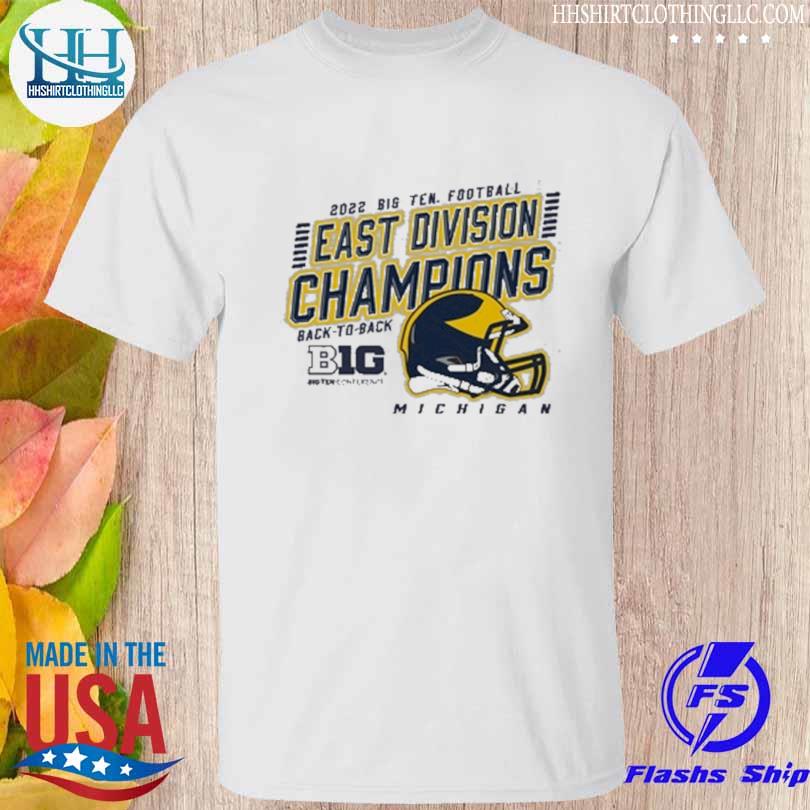 Big ten east champions blue84 university of michigan big ten east champions gray back-to-back shirt
