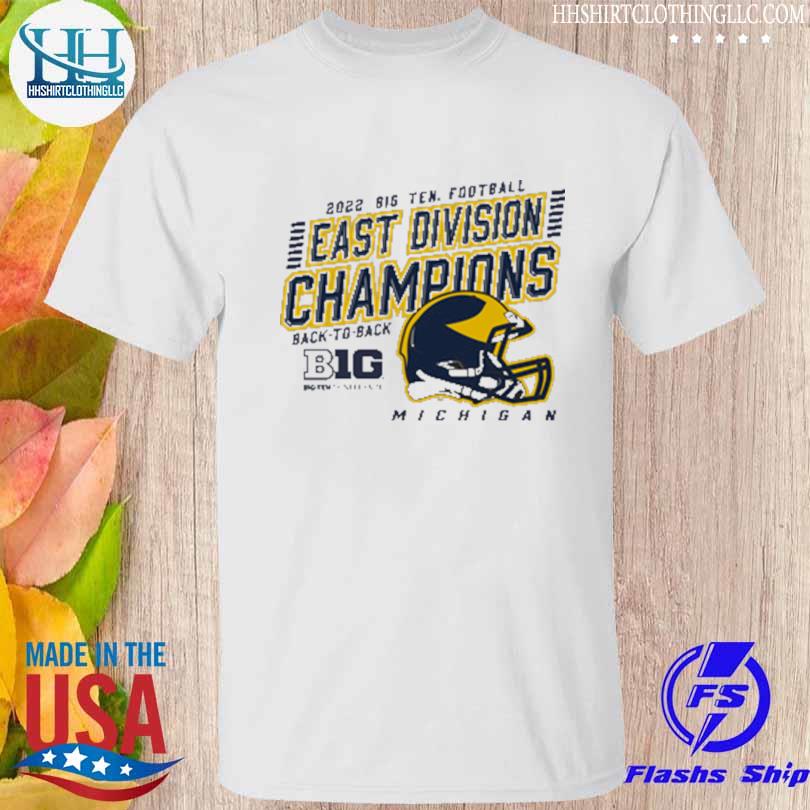 Blue84 university of michigan big ten east champions gray back-to-back shirt
