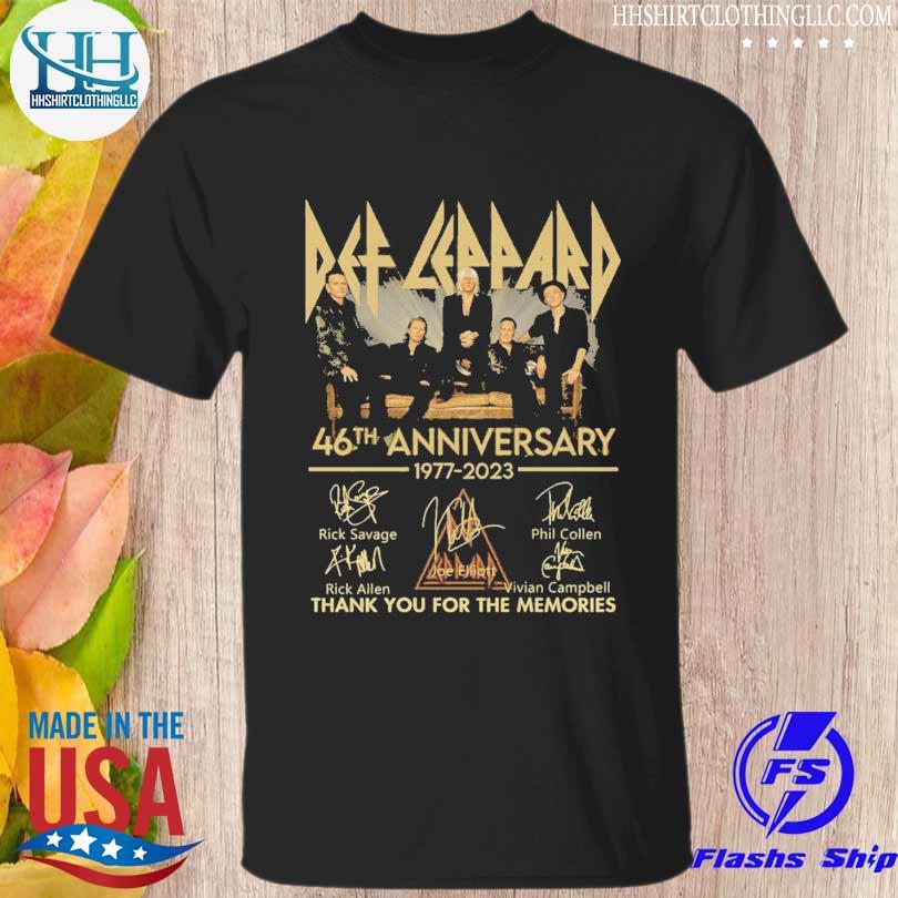 Def Leppard 46th anniversary 1997 2023 thank you for the memories signatures shirt