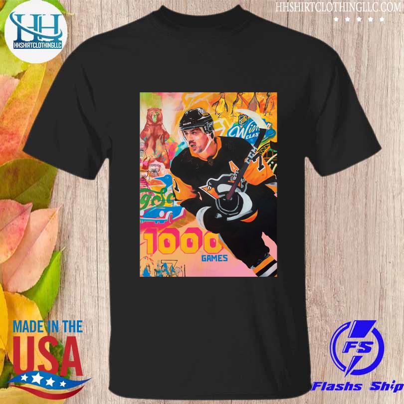 Evgeni Malkin 1000 game NHL Pittsburgh Penguins shirt