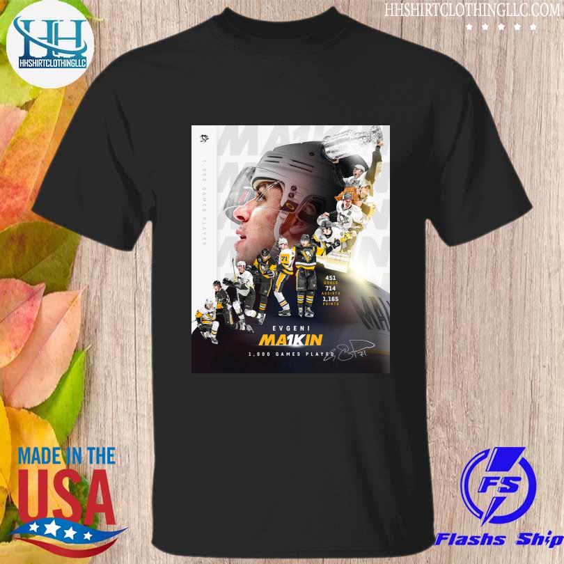 Evgeni malkin 1000 nhl games and counting Pittsburgh penguins shirt