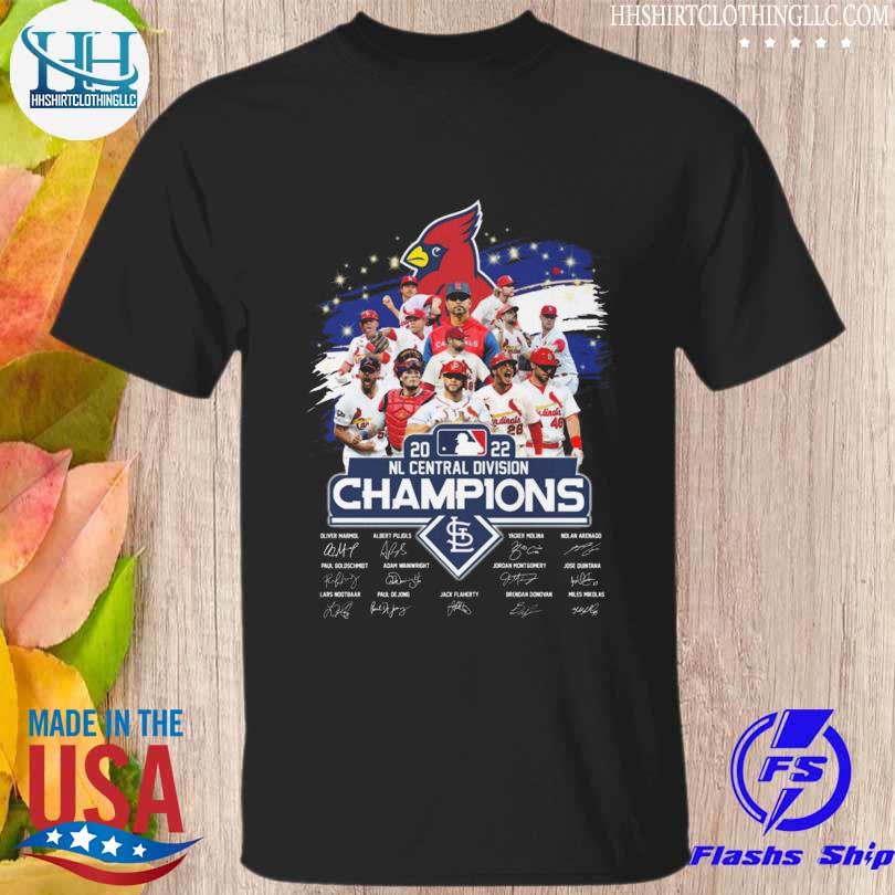 Funny official St Louis Cardinals 2022 Nl central division champions signatures shirt