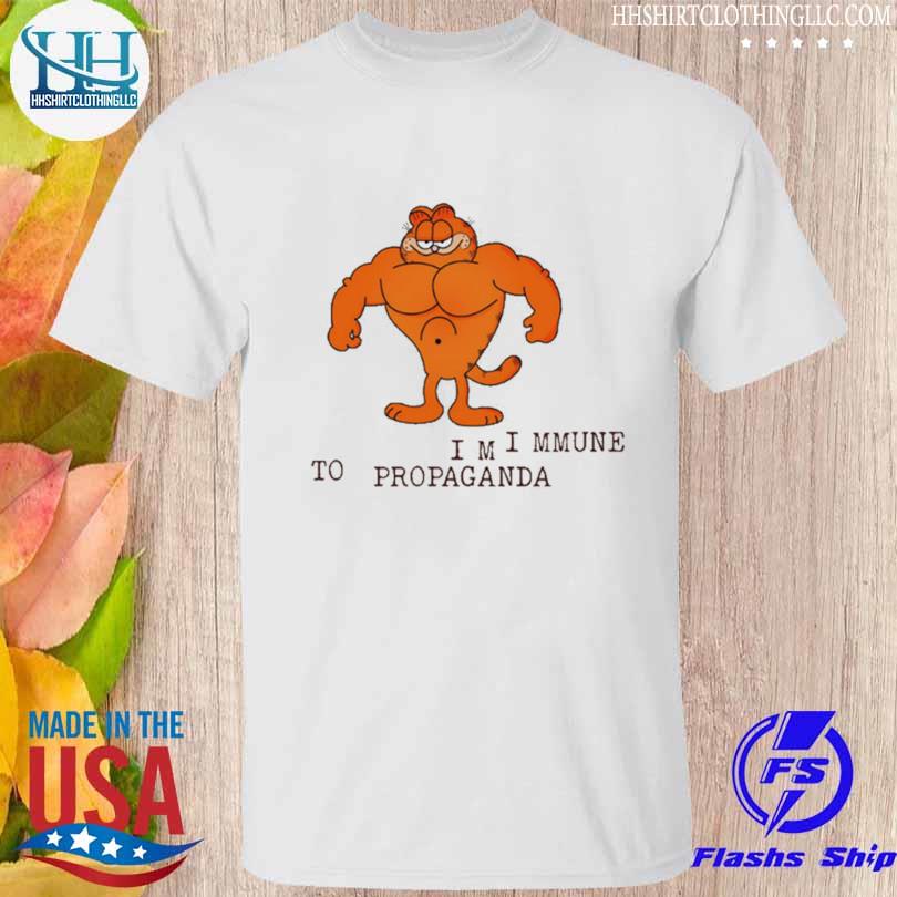 Garfield cowboy I'm immune to propaganda shirt