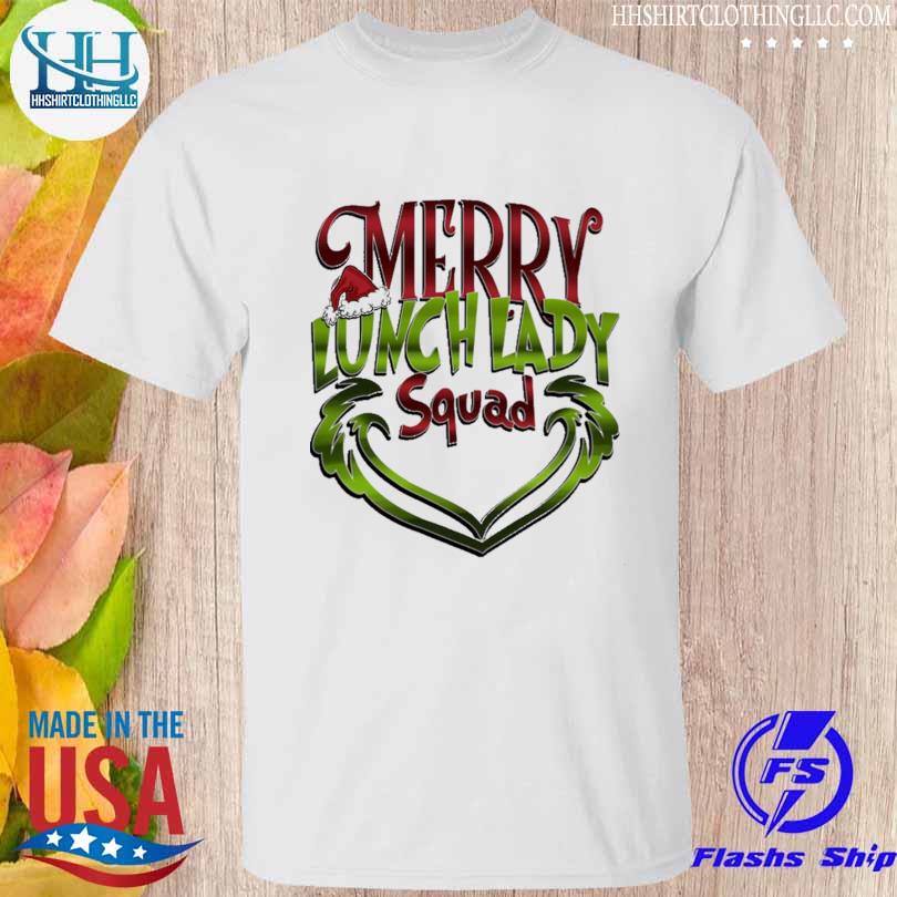Grinch face merry lunch lady squad Christmas sweater