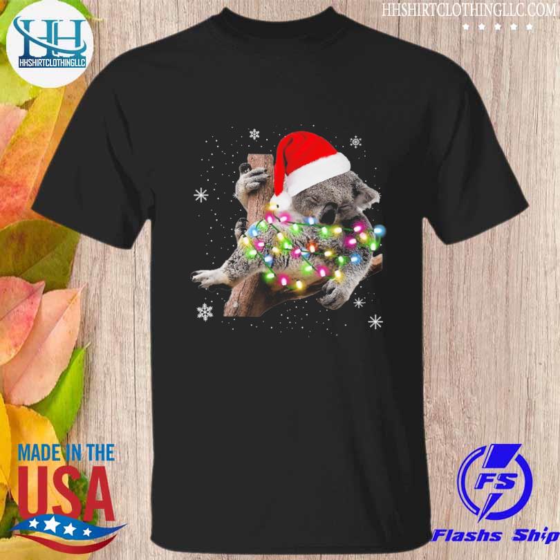 Koala family winter santa clothing Christmas light sweater