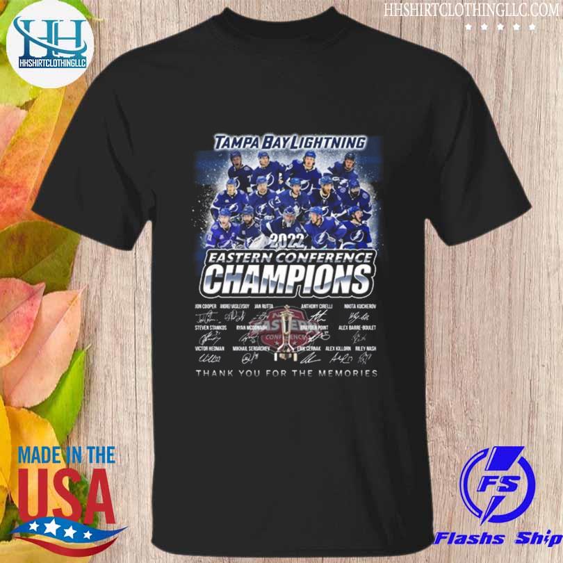 Original tampa bay lightning eastern conference champions 2022 thank you for the memories signatures shirt