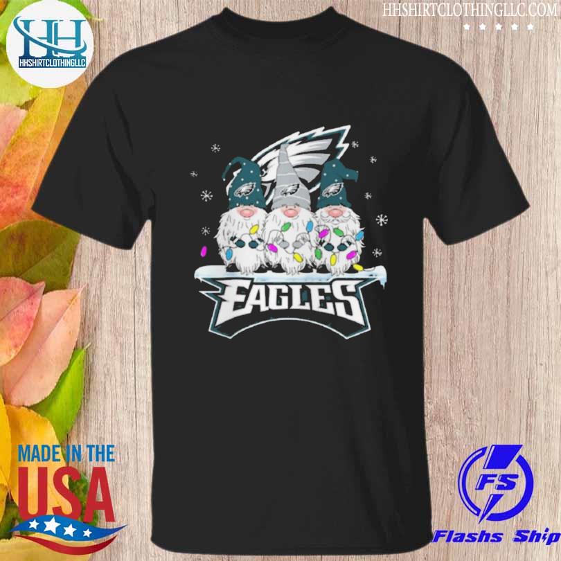 Philadelphia Eagles Football Gnomes Christmas Gift For Dad Mom Fan Black  T-Shirt