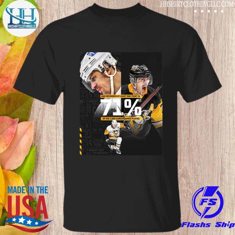 Pittsburgh Penguins and Evgeni Malkin has recorded at least one point in 71% shirt