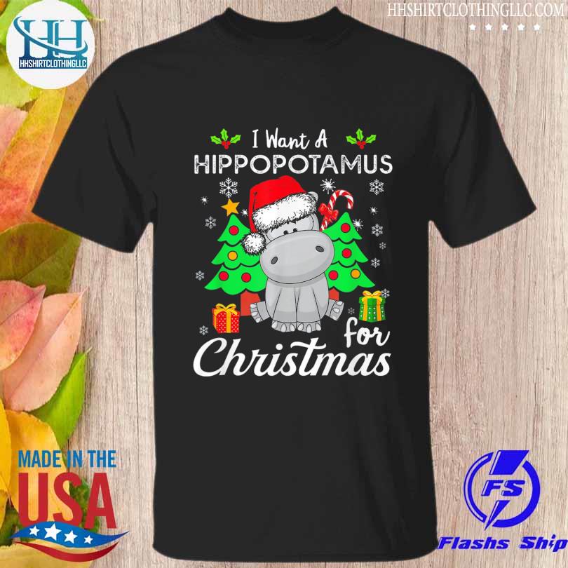 Retro I want a hippopotamus for Christmas xmas hippo pajama sweater