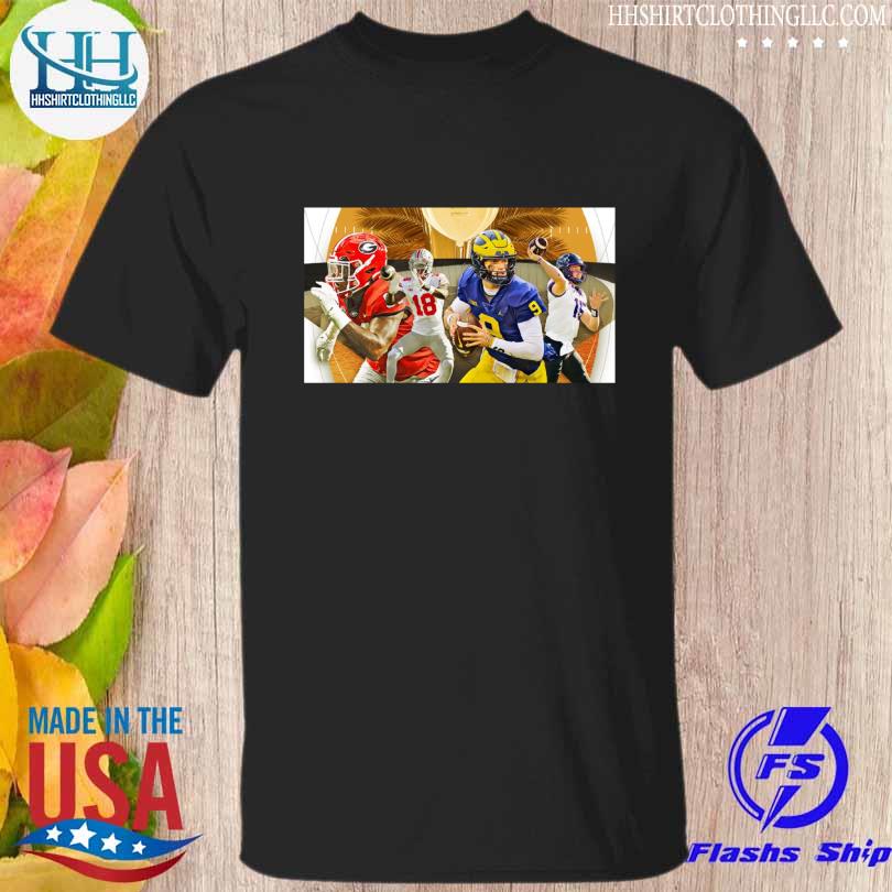 2022 cfp first look at georgia-ohio state michigan-tcu shirt