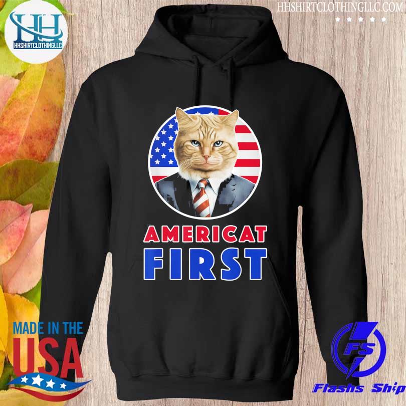 Americat first patriot america cat president outfit American flag shirt,  hoodie, sweater, long sleeve and tank top