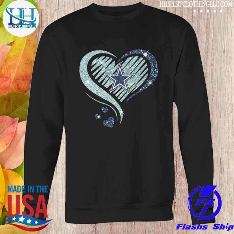 Diamond Dallas Cowboys heart shirt, ladies shirt, hoodie and sweater