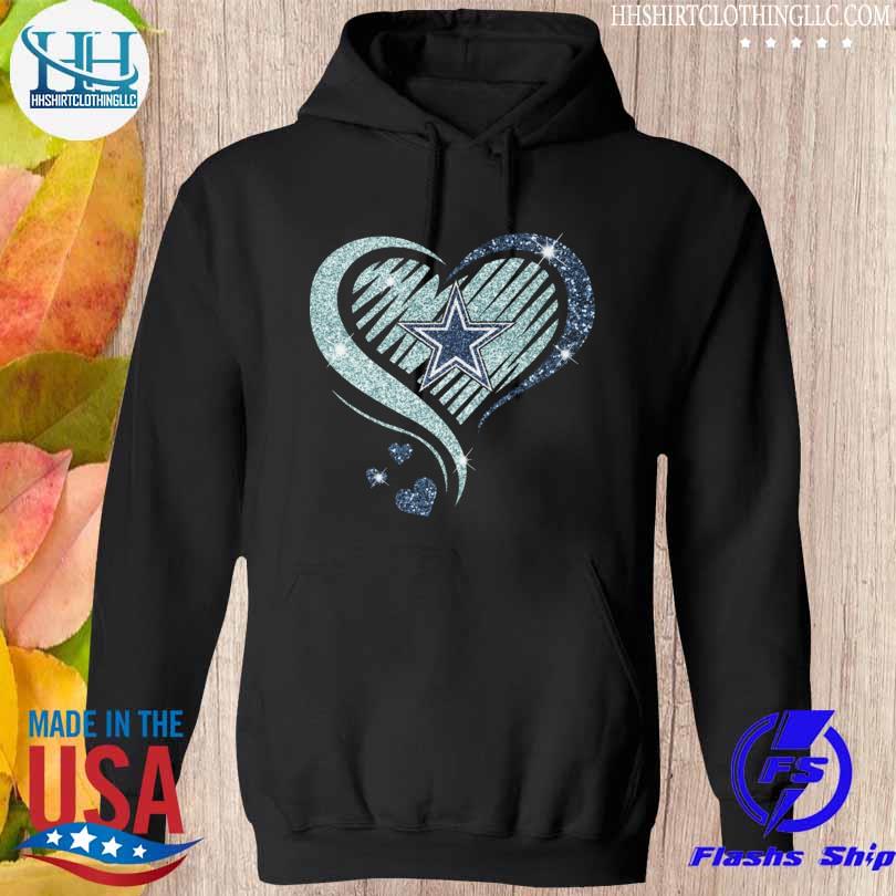 Diamond Dallas Cowboys heart shirt, ladies shirt, hoodie and sweater