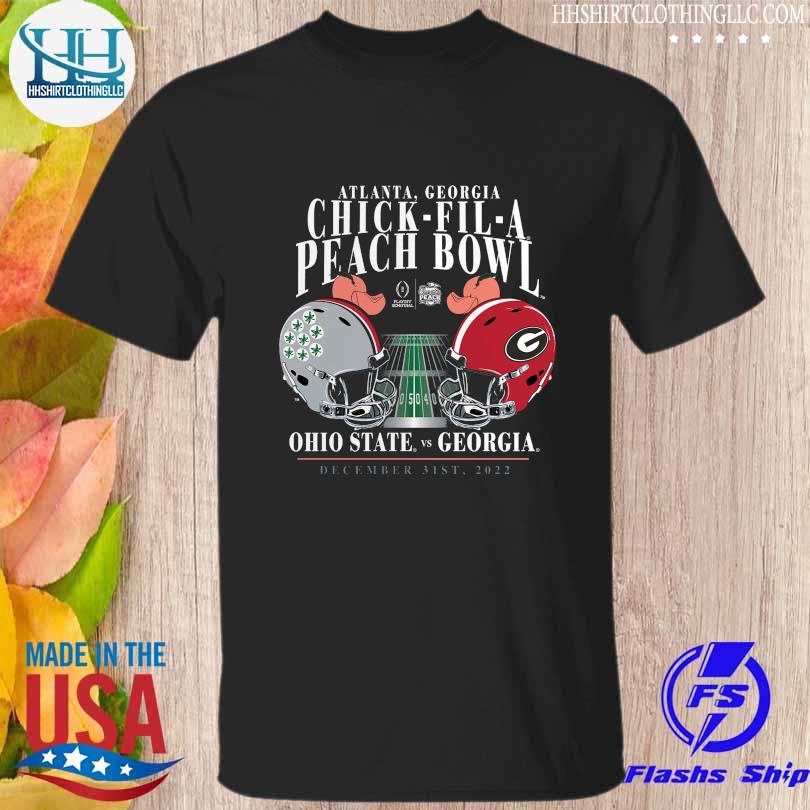 Funny black georgia bulldogs vs ohio state buckeyes college football playoff 2022 peach bowl matchup old school shirt