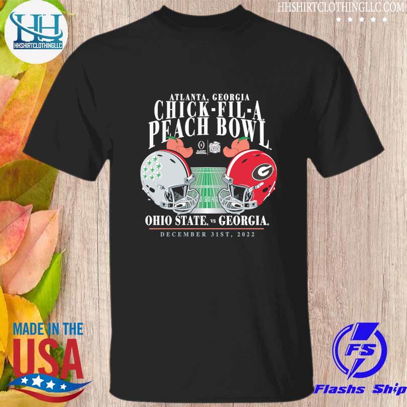 Georgia bulldogs vs. ohio state buckeyes college football playoff 2022 peach bowl matchup old school shirt