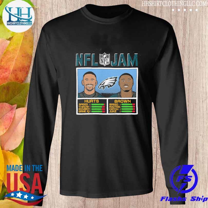 Men's Homage A.J. Brown & Jalen Hurts Charcoal Philadelphia Eagles NFL Jam  Tri-Blend T-Shirt