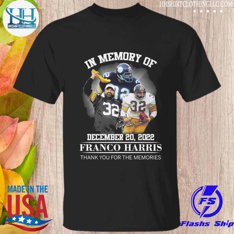 In memory of franco harris Pittsburgh steeler thank you for the memories  signature shirt, hoodie, sweater, long sleeve and tank top