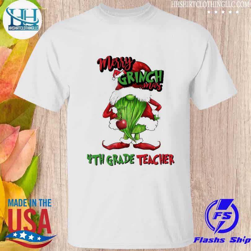 Merry Grinchmas 4th Grade Teacher 2022 christmas sweater