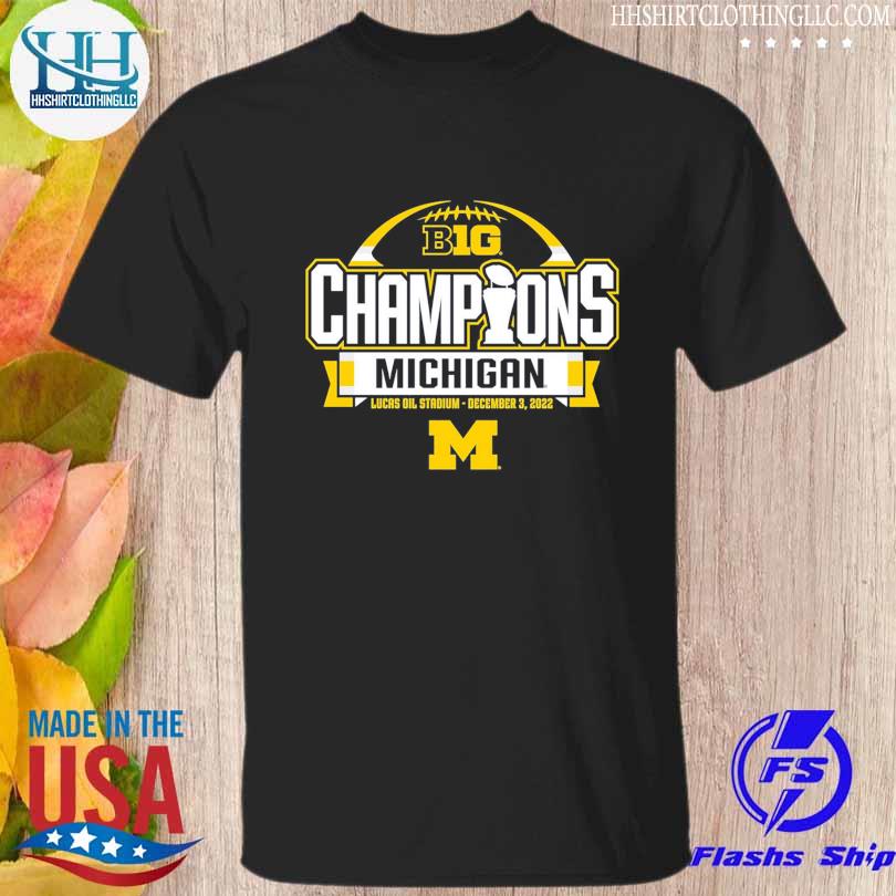Michigan wolverines blue 84 youth 2022 big 10 football conference champions shirt