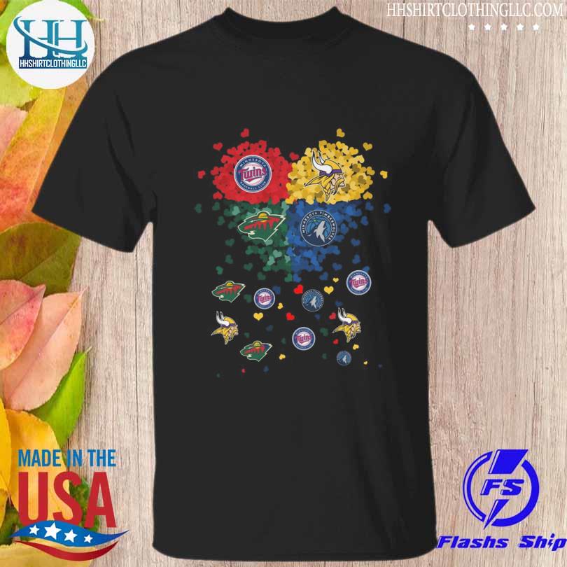 Minnesota Wild Minnesota Twins Minnesota Lynx Minnesota Vikings Hearts shirt
