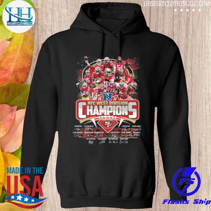 San Francisco 49ers 2022 NFC west champions signatures shirt