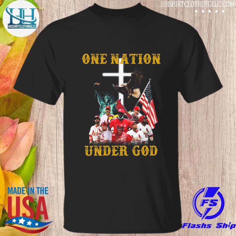St louis cardinals one nation under god american flag 2022 shirt