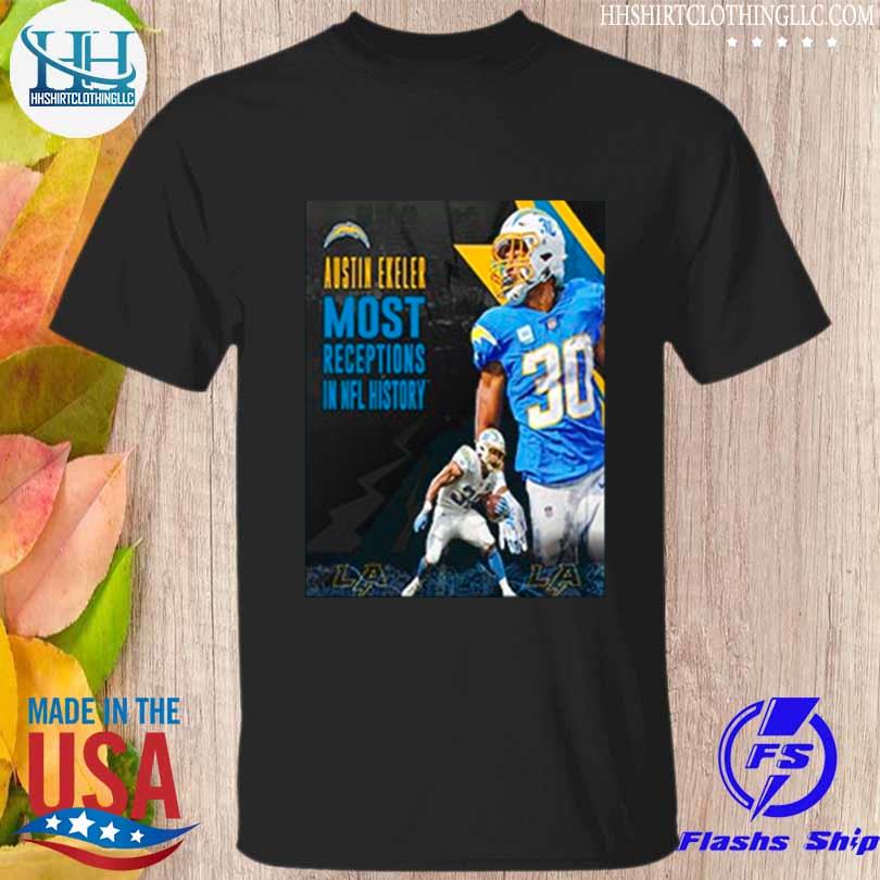The los angeles chargers austin ekeler pro bowl vote most receptions in nfl shirt