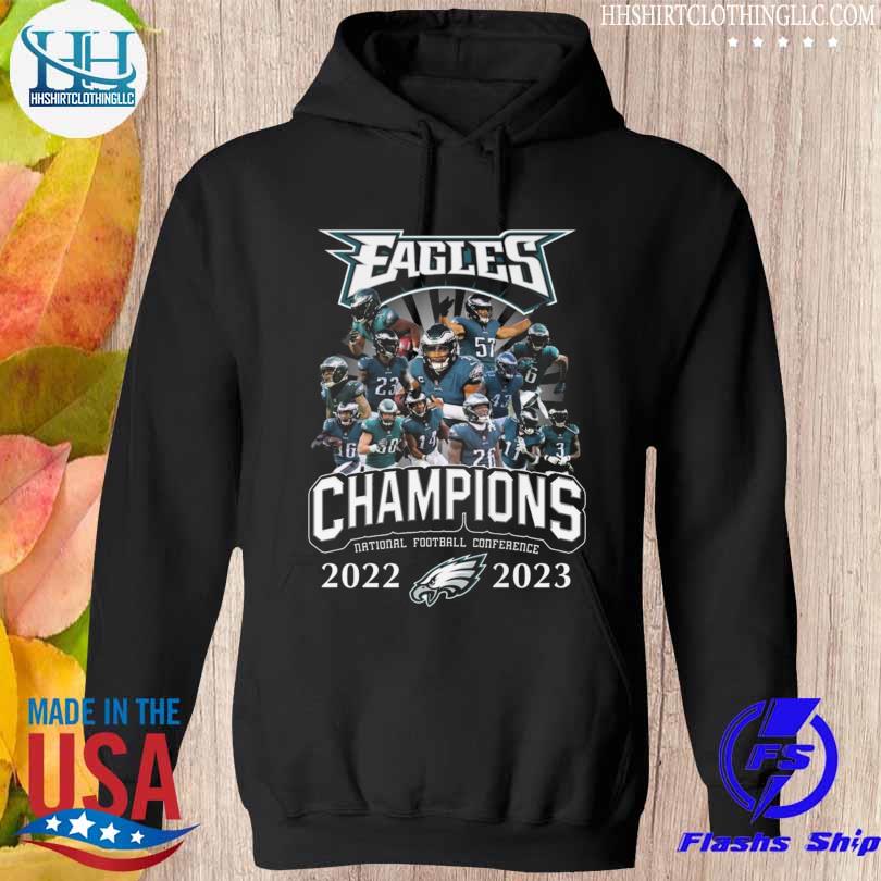 Official 2022-2023 National Football Conference Champions Philadelphia  Eagles team signatures shirt, hoodie, sweater, long sleeve and tank top