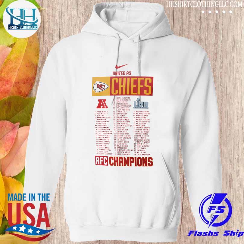 Kansas City Chiefs Nike 2022 AFC Champions Roster T-Shirt, hoodie, sweater,  long sleeve and tank top