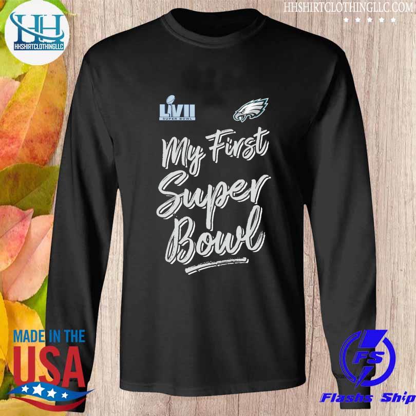 Newborn philadelphia eagles black super bowl lvii my first super bowl  shirt, hoodie, sweater, long sleeve and tank top