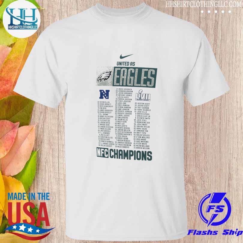 Philadelphia Eagles Nike 2022 NFC Champions Roster shirt,Sweater, Hoodie,  And Long Sleeved, Ladies, Tank Top