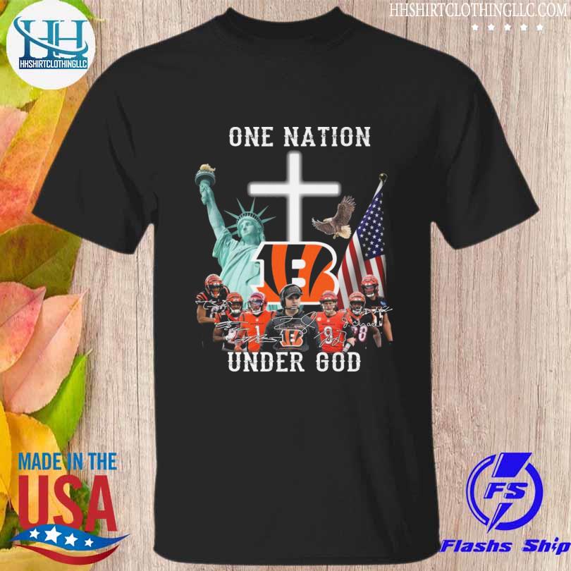 Cincinnati bengals one nation under god signatures 2023 shirt
