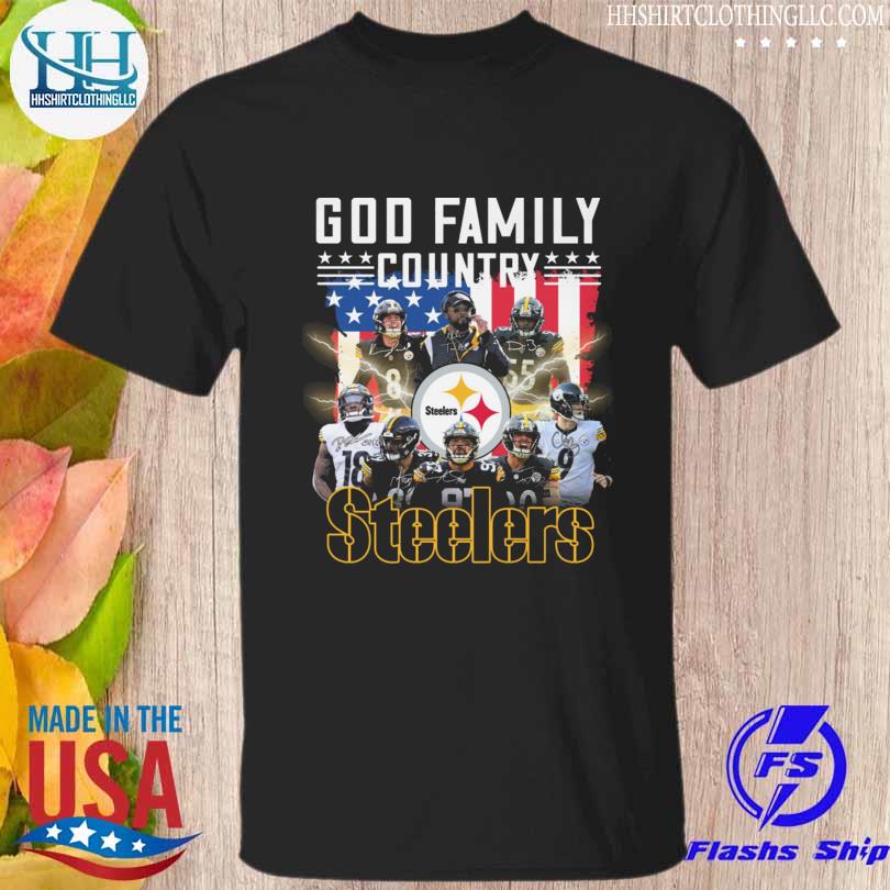 Official Pittsburgh Steelers On Nation under god signatures American flag  2021 tee shirt, hoodie, sweater, long sleeve and tank top