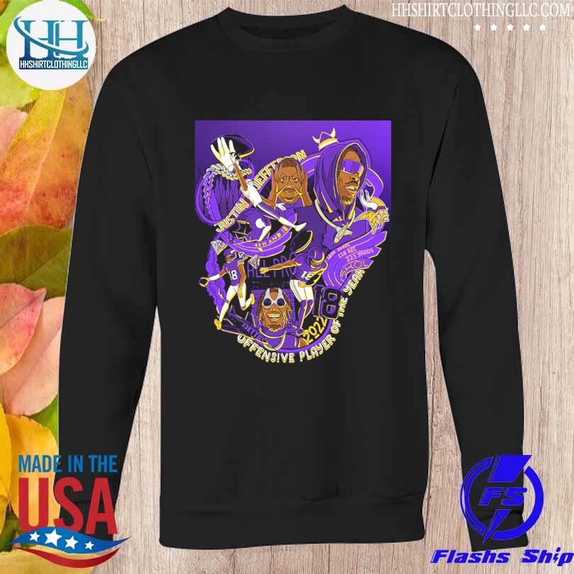 Justin Jefferson Shirt Black Minnesota Vikings National Football Sweatshirt  - iTeeUS