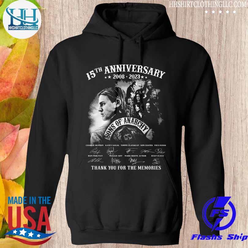 Sons of anarchy 15th anniversary 2008 2023 thank you for the memories signatures s hoodie den