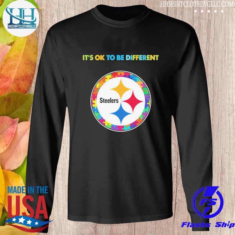 It's ok to be different autism awareness Pittsburgh Steelers 2023 shirt,  hoodie, sweater, long sleeve and tank top