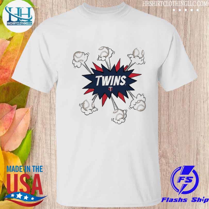 Youth Tiny Turnip White Minnesota Twins Baseball Pow T-Shirt Size: Large