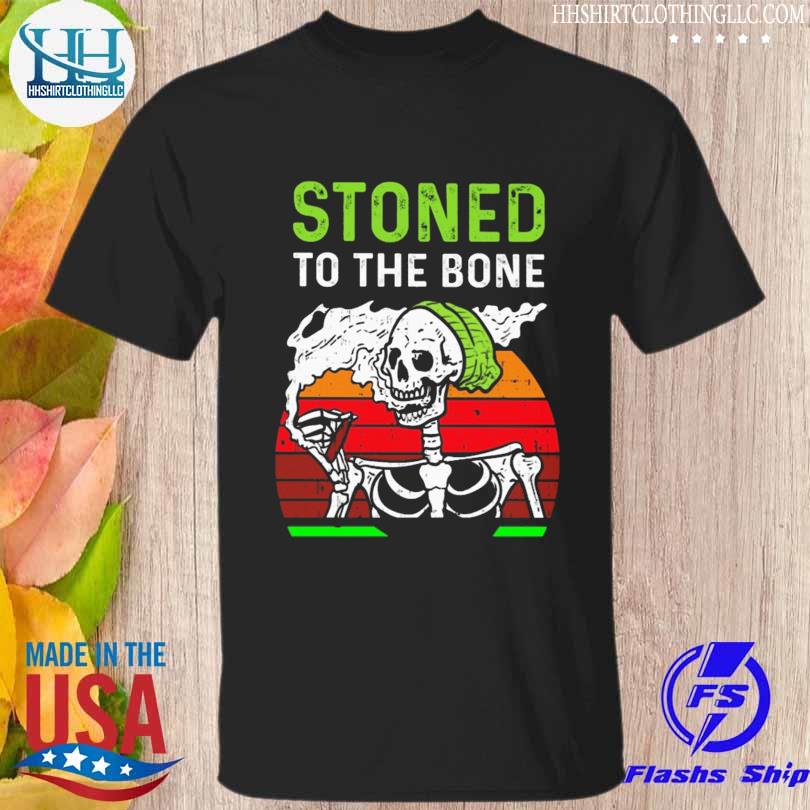 Skeleton stoned to the bone vintage shirt