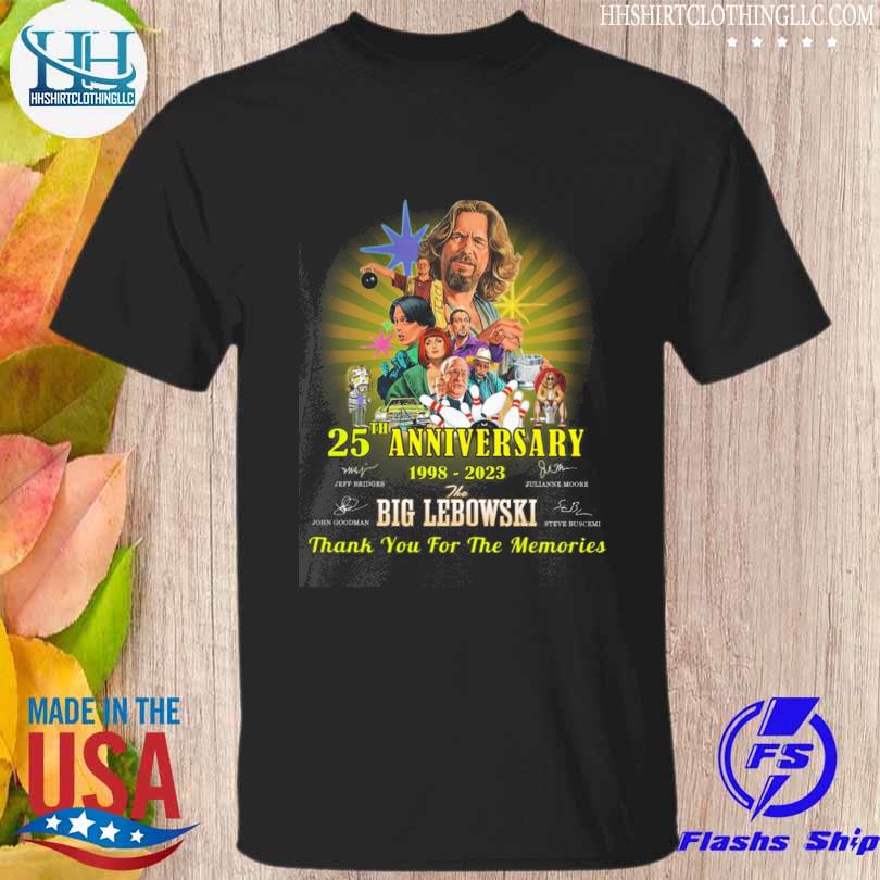 The Big Lebowski 25th anniversary 1998 2023 thank you for the memories signatures shirt