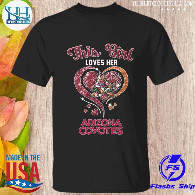 This girl loves her Arizona Coyotes heart team 2023 shirt