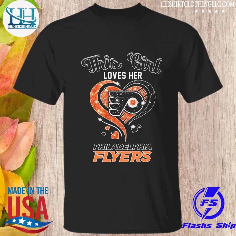 This girl loves her Philadelphia Flyers heart team 2023 shirt