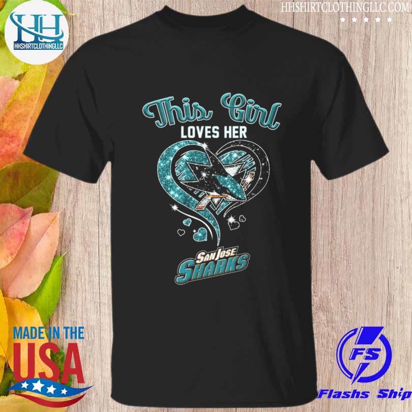 This girl loves her san jose sharks heart team 2023 shirt