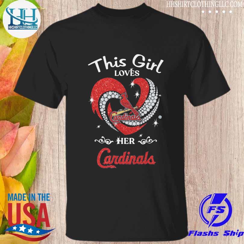 This girl loves her St Louis Cardinals heart 2023 shirt