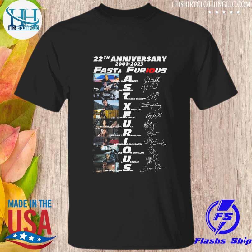 22th anniversary Fast and Furious 2001 2023 signatures shirt