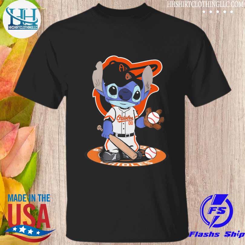 Baby Stitch Baltimore Orioles baseball logo 2023 shirt