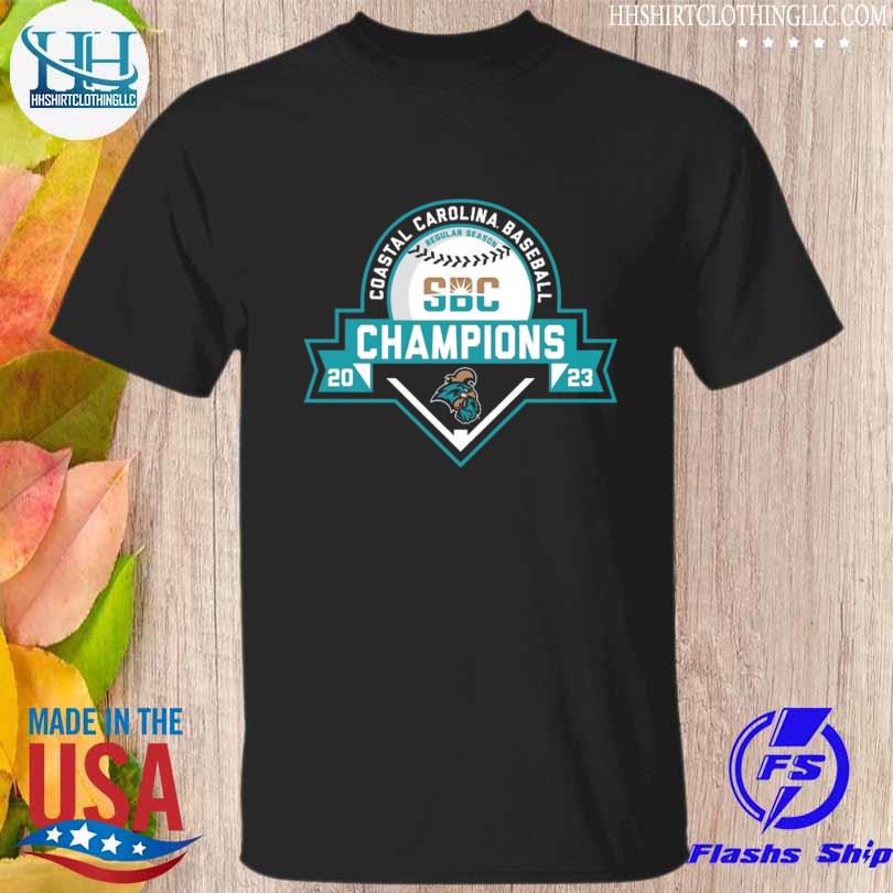 Coastal Carolina chanticleers blue 84 2023 sun belt baseball regular season champions shirt