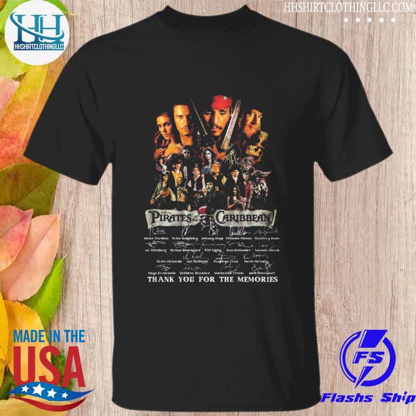 Disney pirates of the caribbean thank you for the memories signatures shirt