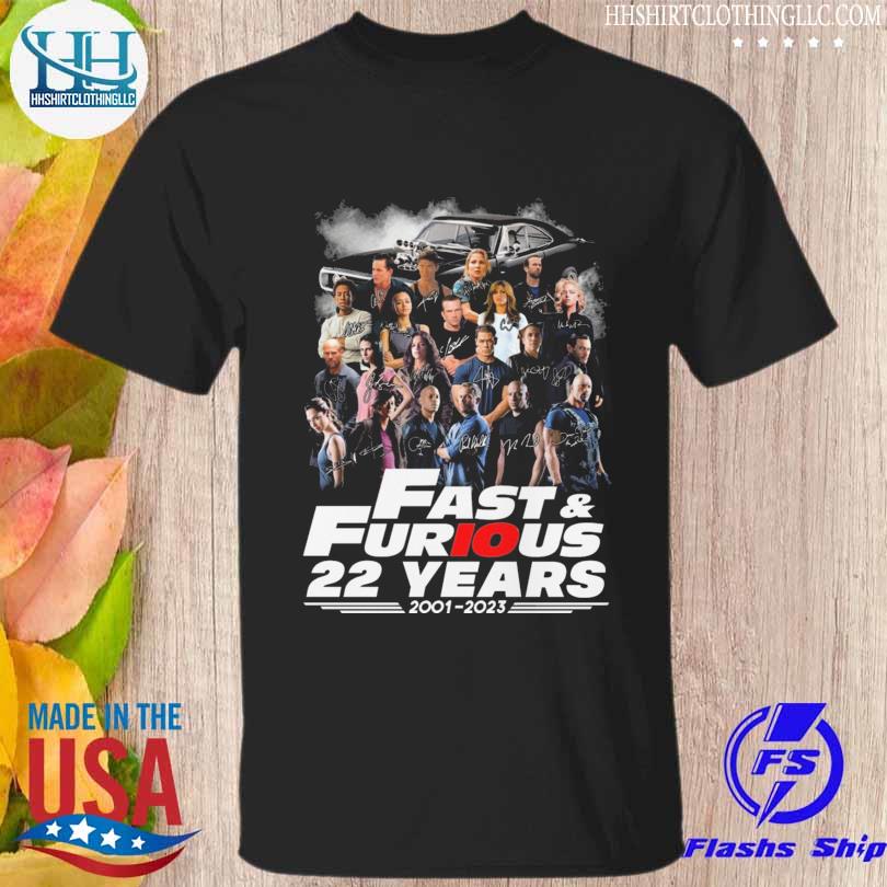 Fast and Furious 22 years 2001 2023 signatures shirt