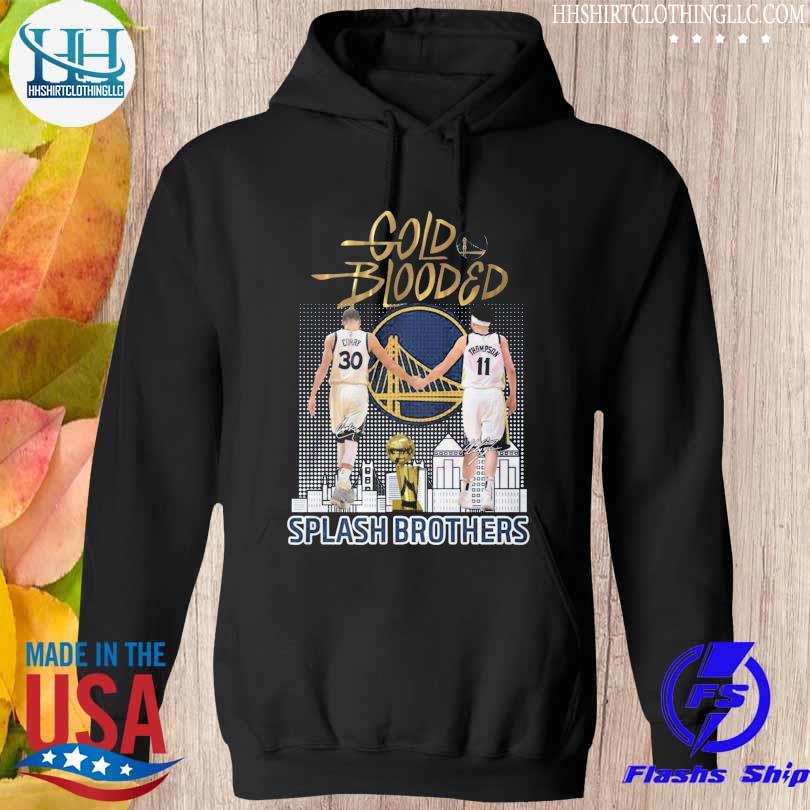 Gold blooded splash brothers curry and thompson golden state warriors signatures s hoodie den